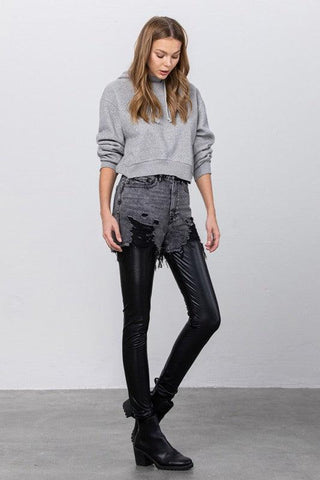 Insane Gene High Rise Leather Combo Ankle Skinny