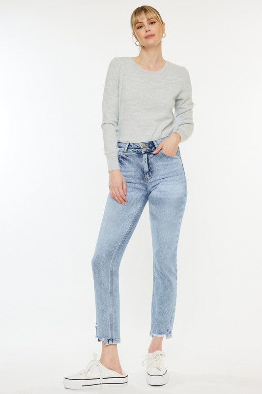 Kan Can High Rise Slim Straight Jeans