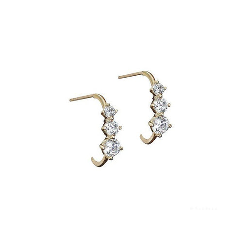 14K Gold Minimalist Zircon Stud Earring