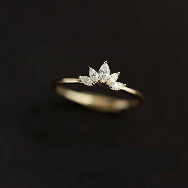 14K Gold Snow Sparkly Zircon Ring