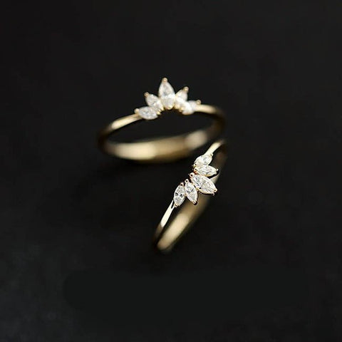 14K Gold Snow Sparkly Zircon Ring