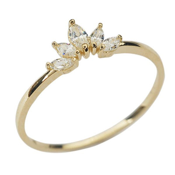 14K Gold Snow Sparkly Zircon Ring