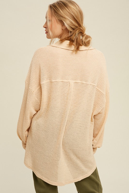 LISTICLE Soft Thermal Knit Shacket Top