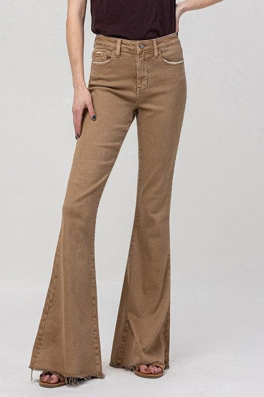 VERVET by Flying Monkey High Rise Super Flare Jeans - SwagglyLife Home & Fashion