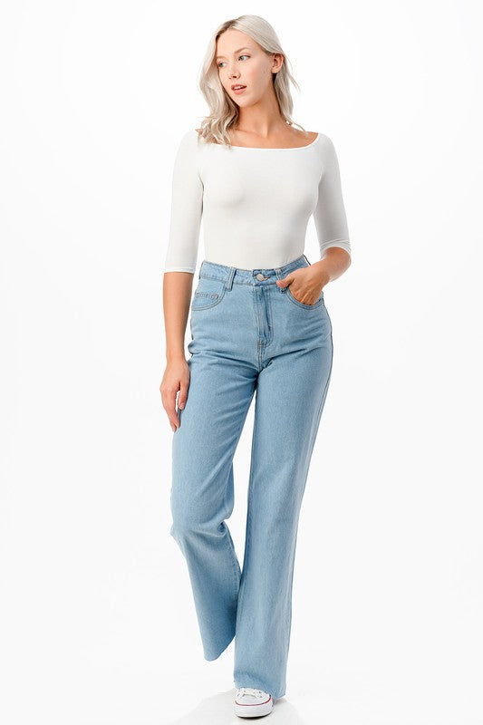 O2 Denim Off-the-Shoulder Top