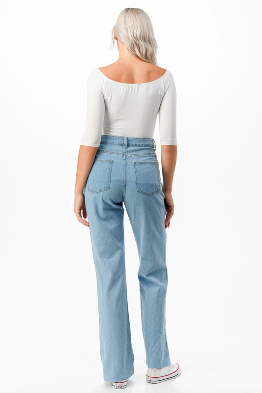 O2 Denim Off-the-Shoulder Top