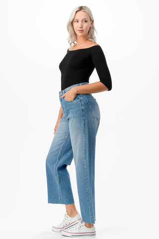 O2 Denim Off-the-Shoulder Top