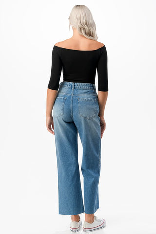 O2 Denim Off-the-Shoulder Top