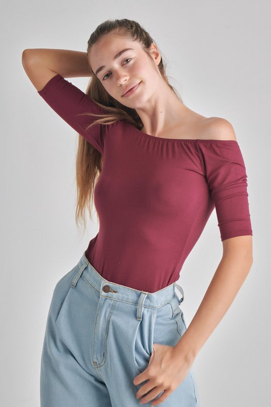 O2 Denim Off-the-Shoulder Top