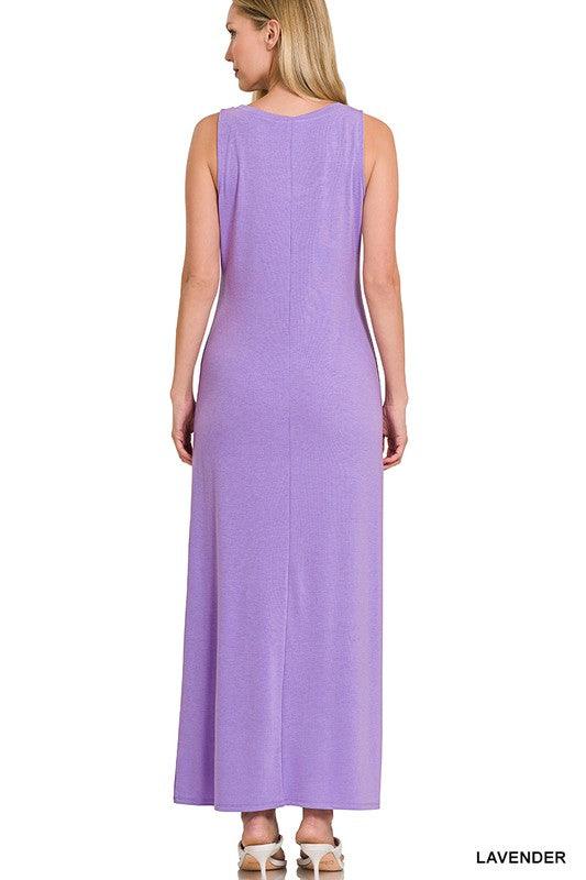 ZENANA Sleeveless Flared Scoop Neck Maxi Dress - SwagglyLife Home & Fashion