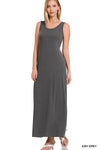 ZENANA Sleeveless Flared Scoop Neck Maxi Dress - SwagglyLife Home & Fashion