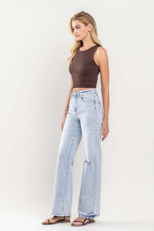 VERVET by Flying Monkey 90's Vintage Super High-Rise Flare Jeans - SwagglyLife Home & Fashion