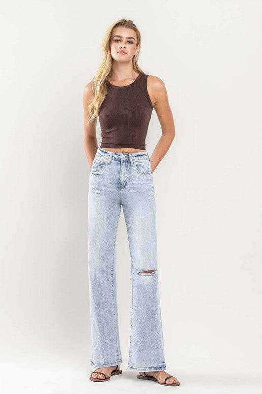 VERVET by Flying Monkey 90's Vintage Super High-Rise Flare Jeans - SwagglyLife Home & Fashion