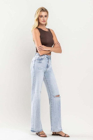 VERVET by Flying Monkey 90's Vintage Super High-Rise Flare Jeans - SwagglyLife Home & Fashion