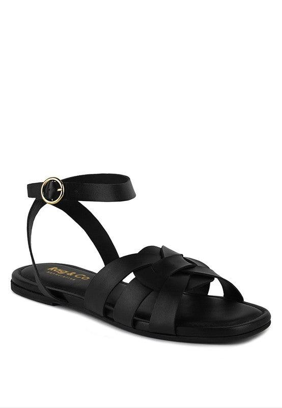 Rag & Co ASHTON Flat Ankle Strap Sandals - SwagglyLife Home & Fashion