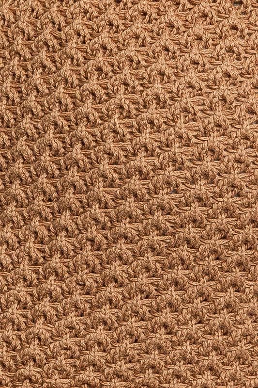 LE LIS Tassel Detail Spaghetti Sweater Crop Top - SwagglyLife Home & Fashion
