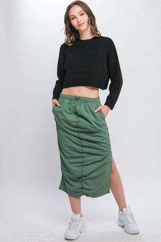 LOVE TREE Wool Blend Cropped Sweater Top