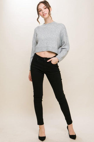 LOVE TREE Wool Blend Cropped Sweater Top