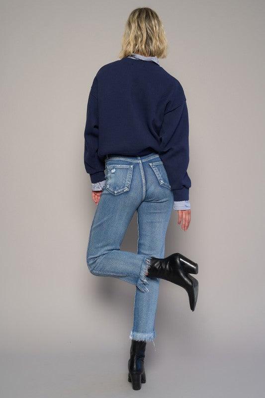 Insane Gene High Rise Cropped Straight Jeans