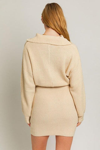 LE LIS Zipper Sweater Dress