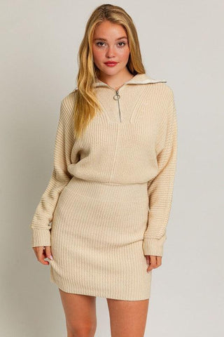 LE LIS Zipper Sweater Dress