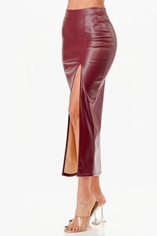 LA SCALA Long PU leather Pencil Skirt