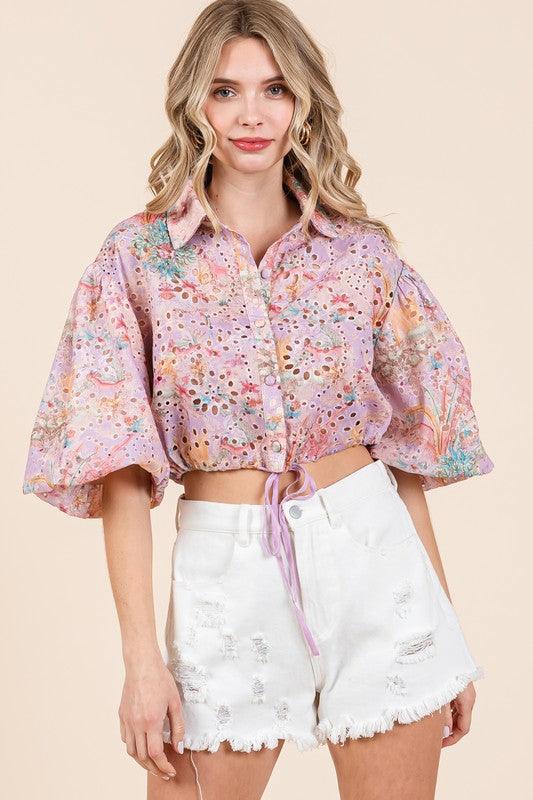 GeeGee Eyelet Crop Top