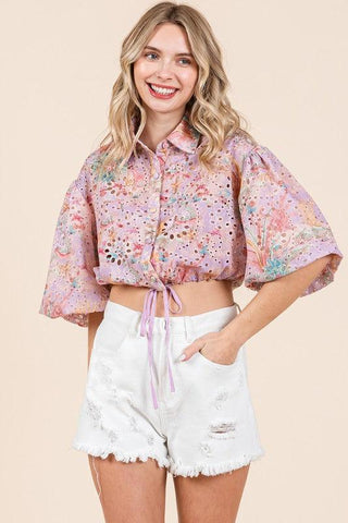 GeeGee Eyelet Crop Top