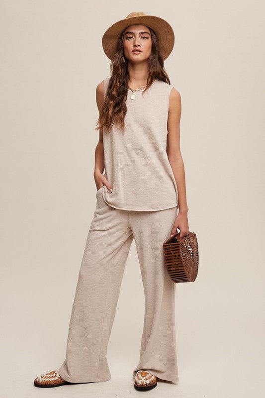 Listicle Soft Knit Tank and Sweat Pant Set