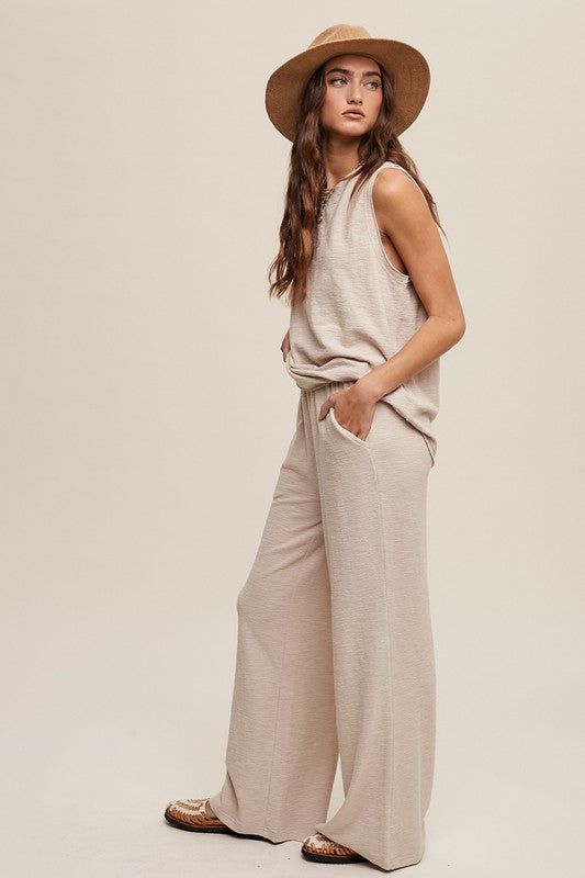 Listicle Soft Knit Tank and Sweat Pant Set