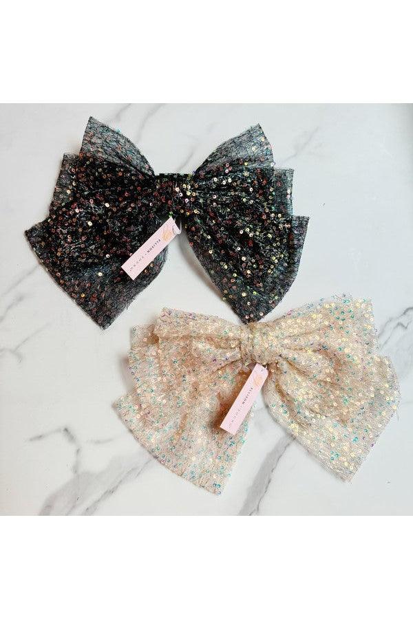 Shimmer Lover Bow Hair Clip