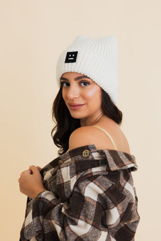 Chill Vibes Soft Ribbed Squared Face Beanie