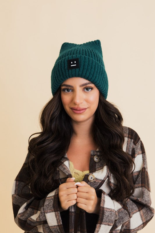 Chill Vibes Soft Ribbed Squared Face Beanie