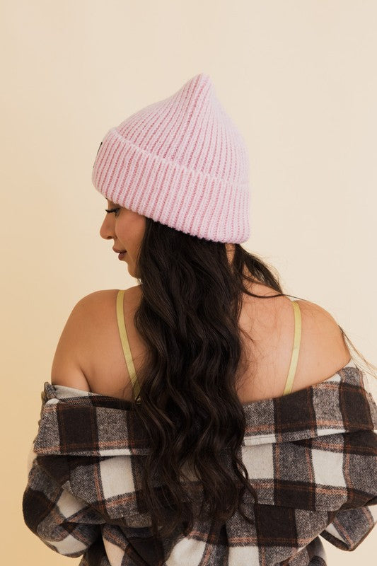 Chill Vibes Soft Ribbed Squared Face Beanie