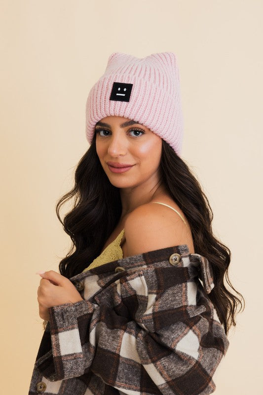 Chill Vibes Soft Ribbed Squared Face Beanie