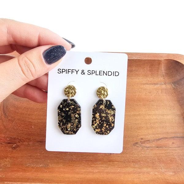 Lexi Earrings - Black Gold Flake