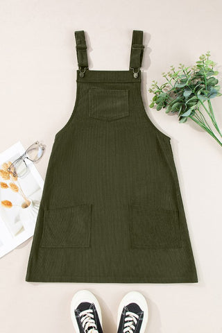 Women's Front Pockets Sleeveless Overall Dress