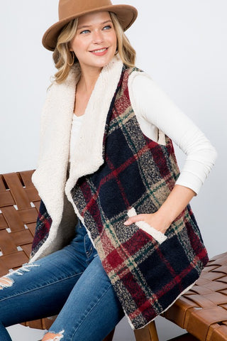 e Luna Warm Plaid Vest