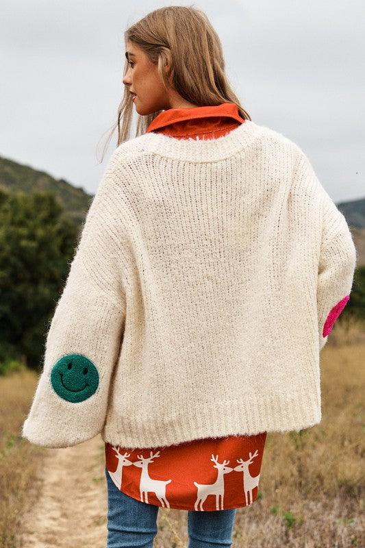 The Fuzzy Smile Long Bell Sleeve Knit Cardigan