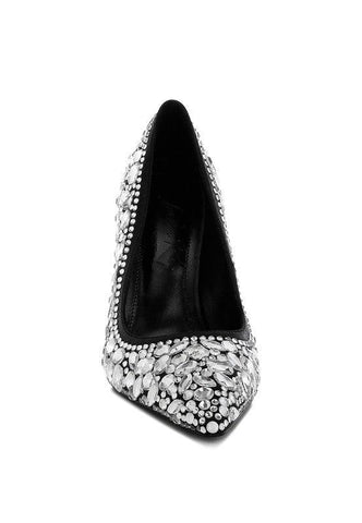 London Rag Iceout Diamante & Rhinestone Embellishments Pumps