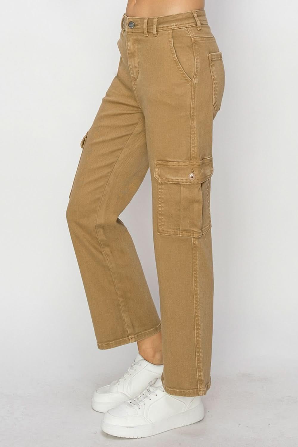 Risen Full Size High Rise Cargo Jeans