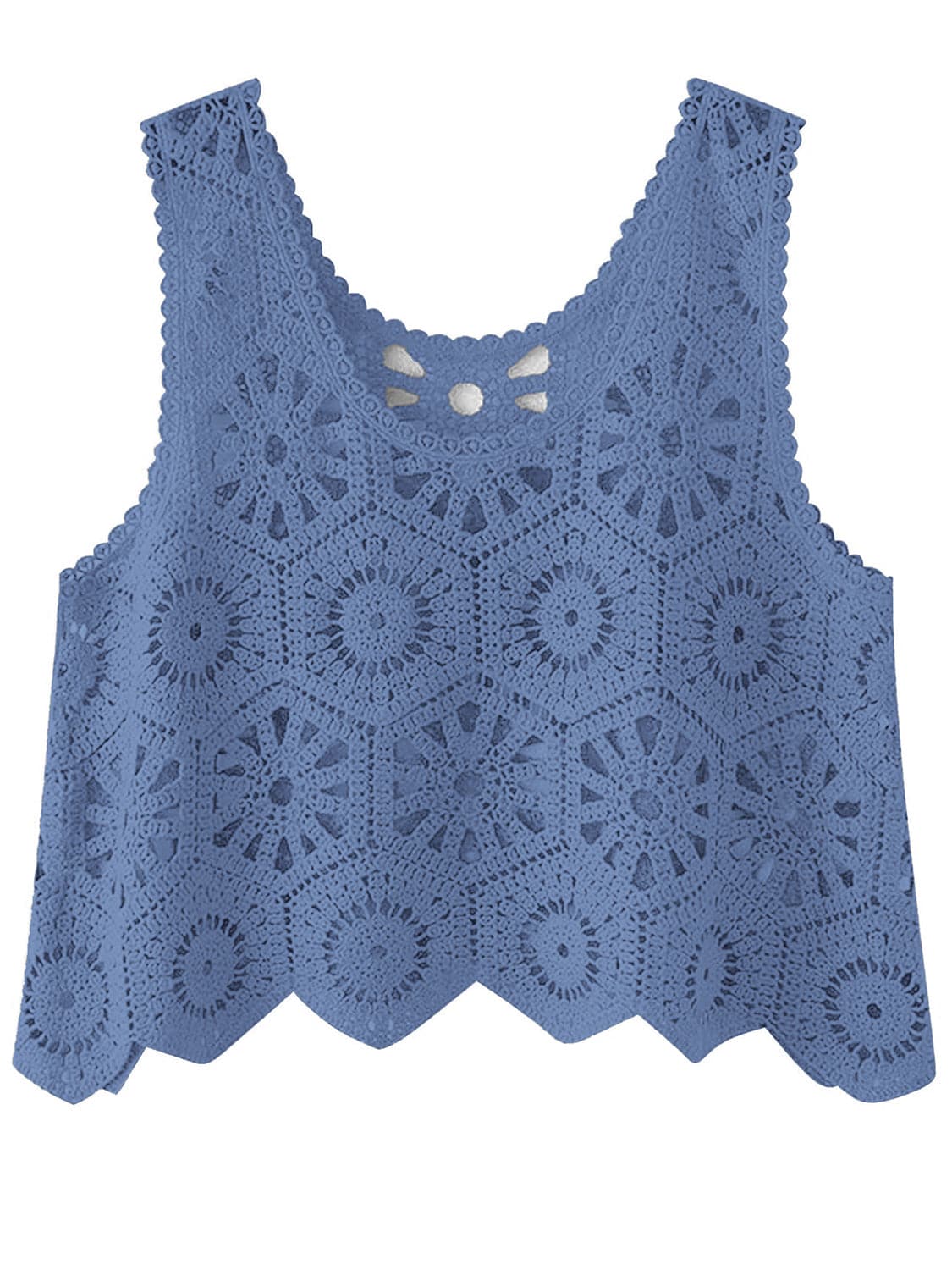 Karla Openwork Round Neck Knit Vest