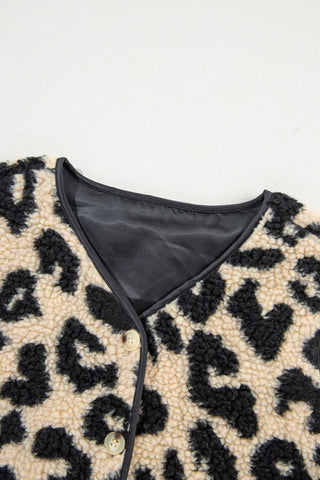 Leona Leopard Button Up Vest Coat