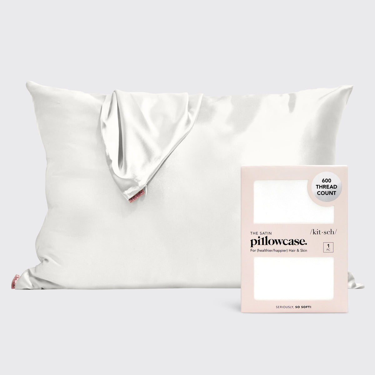 KITSCH Satin Pillowcase in Ivory