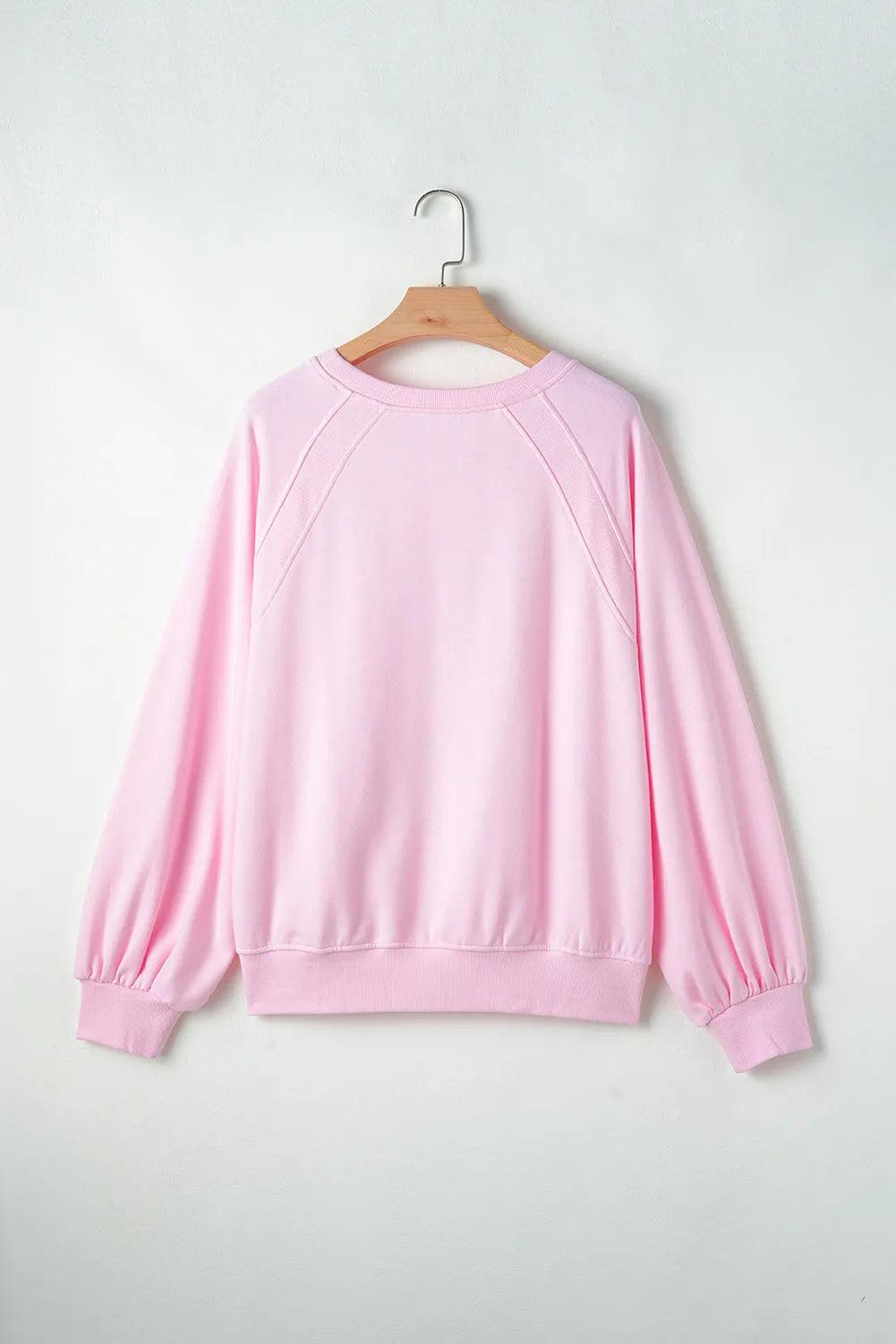 Hugs & Kisses Contrast Letter Round Neck Long Sleeve Sweatshirt