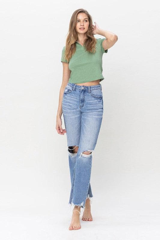 VERVET by Flying Monkey 90's Vintage Super High Rise Flare Jeans - SwagglyLife Home & Fashion