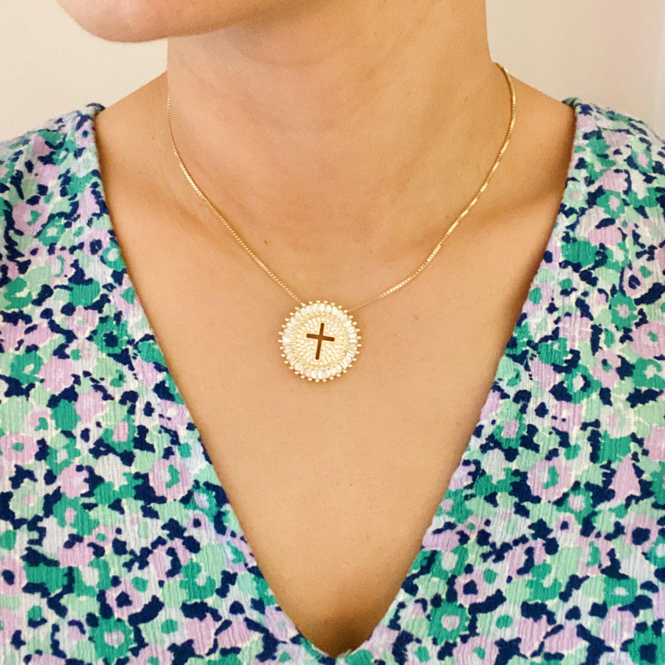 Shine Circle Cross Necklace - SwagglyLife Home & Fashion