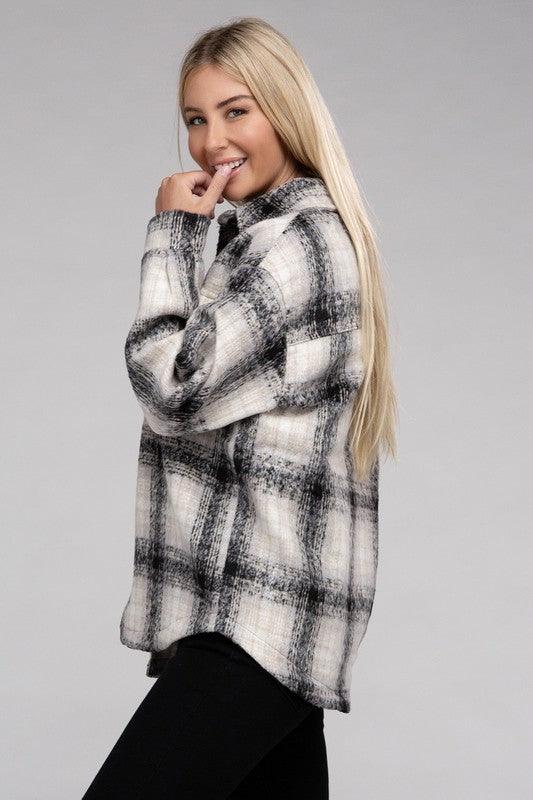 Ambiance Apparel Cozy Plaid Flannel Shacket