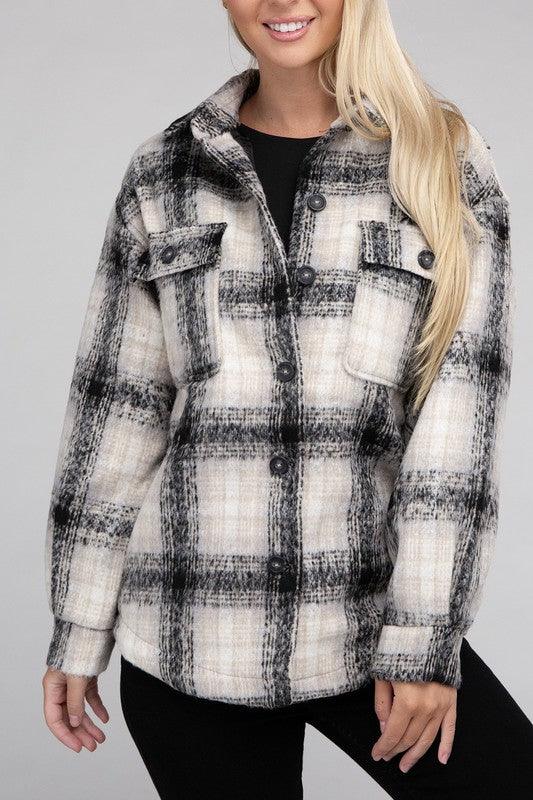 Ambiance Apparel Cozy Plaid Flannel Shacket