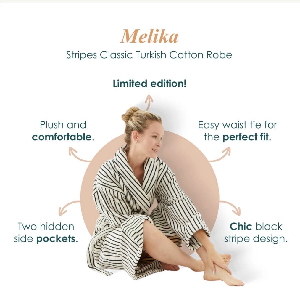 Melika Unisex Striped Robe